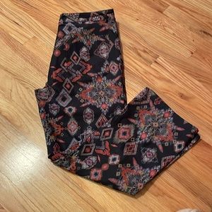Zara Patterened Dress Pant Ankle Length Multicolored and Black